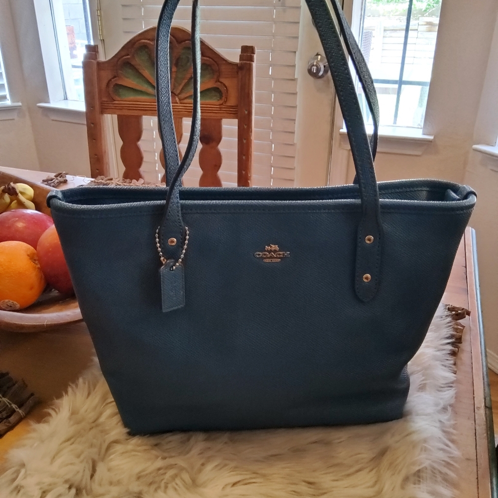 Coach Blue Tote Bag